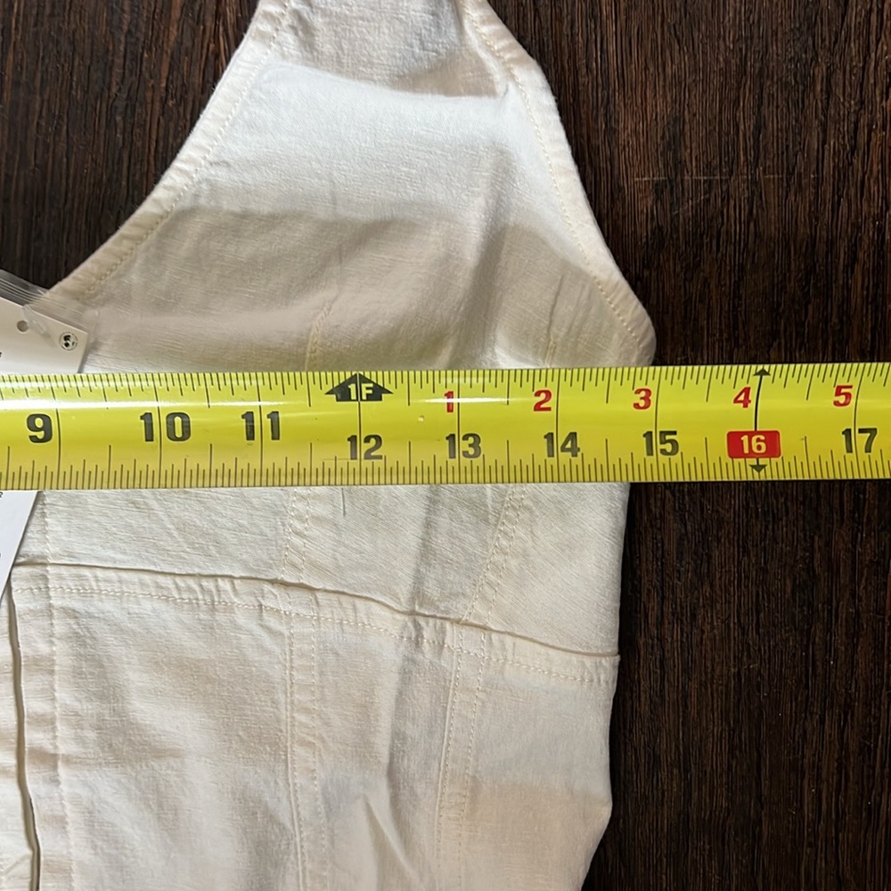 Urban Outfitters Cream Halter Tank Top with Front Buttons - Picture 5 of 6